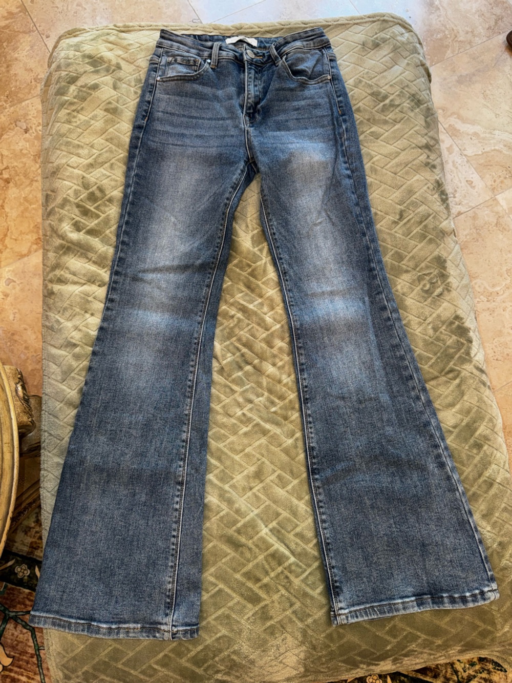 RISEN Jeans Women’s 27 Medium Wash High Rise Bootcut Flare Stretch Denim